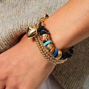 Roxanne Assoulin The Super Size Happy Cord Bracelet Black/Gold